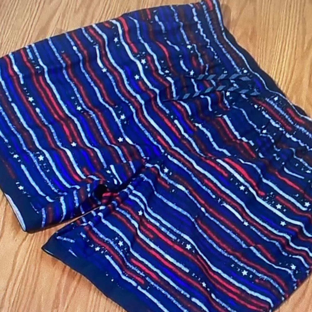 Nike Men's Navy Athletic Shorts with Red and White Stripes